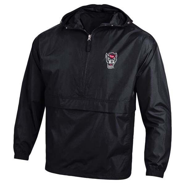 Half-Zip Packable Jacket - Black -